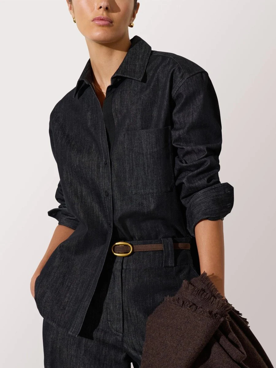 Women's Everyday Denim Shirt in Washed Black | Brochu Walker | Brochu Walker