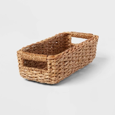 Braided Seagrass Media Bin - Brightroom™: Handwoven Khaki Storage Basket, Rectangle, Nest Seal ... | Target
