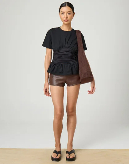 Faux Leather Studded Micro Short | Glassons (Australia)