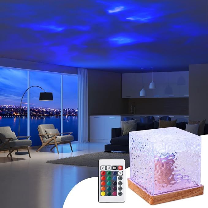 Ocean Wave Ceiling Projector,RGB Colors Changing Show Aurora Lamp with Remote,Underwater Effect L... | Amazon (US)