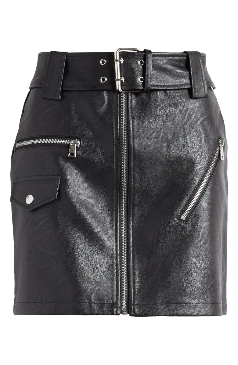 Faux Leather Biker Miniskirt | Nordstrom