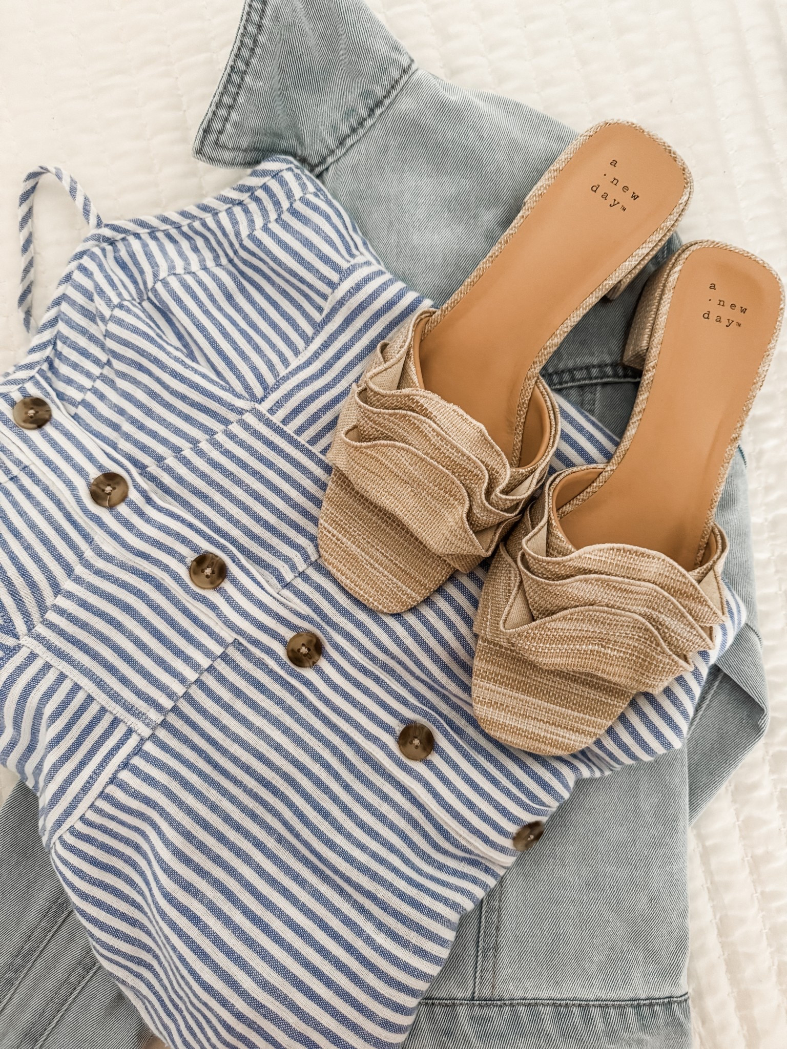 Raffia Ruffle Sandals with memory foam
A New Day Sandals
Target Sandals
Women’s Jean Jacket Light Wash Denim Jean Jacket
Women’s corset linen mid A-Line Dress
Blue & white striped dress
Sun dress
Target Spring Dress
Women’s Easter outfit
#ootd #target 

#LTKStyleTip #LTKSaleAlert #LTKShoeCrush