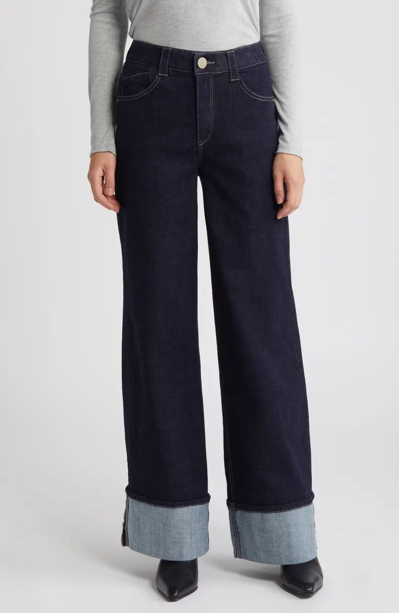 Wit & Wisdom 'Ab'Solution Skyrise Cuffed Wide Leg Jeans | Nordstrom | Nordstrom