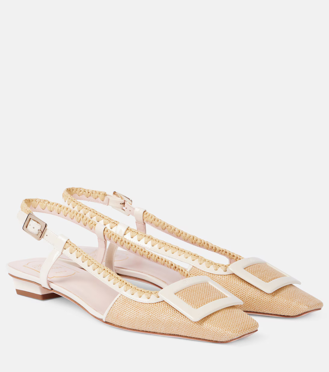 Belle Vivier canvas slingback flats | Mytheresa (UK)