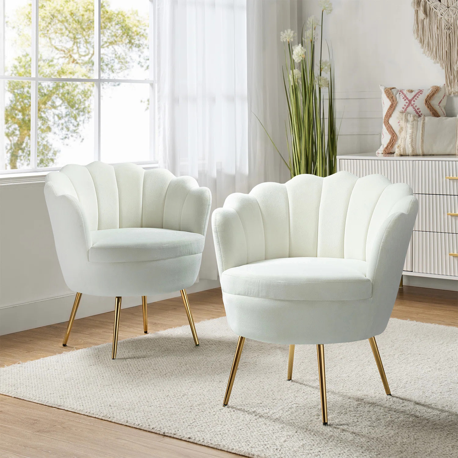 Hendrix Velvet Accent Chair (Set of 2) | Wayfair North America