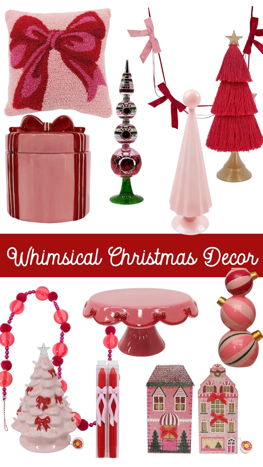 All new whimsical Christmas decor, pink and red Christmas 

#LTKHome #LTKSeasonal #LTKHoliday