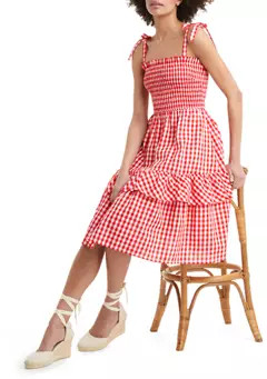 Draper James Taylor Dress in Poppy Red Gingham | Belk