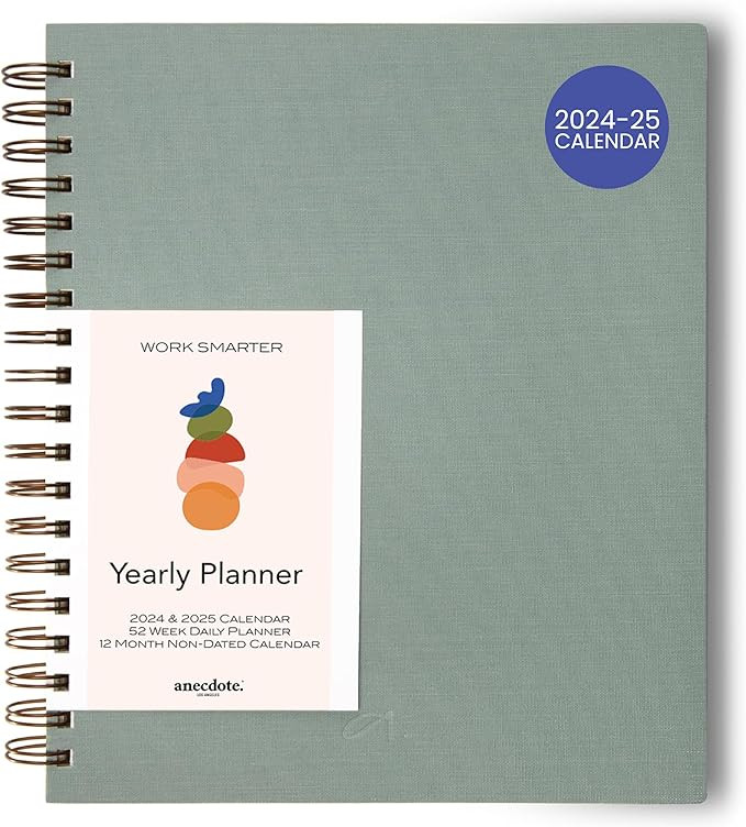Anecdote Planner 2024-2025 (8.5" x 10") Daily Weekly Monthly Planner - 52 Weeks w/Library Buckram... | Amazon (US)