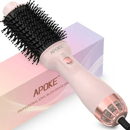 APOKE Hair Dryer Brush Blow Dryer Brush in One 4 in 1 Negative Ion Hot Air Brush One Step Hair Dryer and Styler Volumizer Anti-Frizz Fast Drying Hair Straightener Brush | Walmart (US)