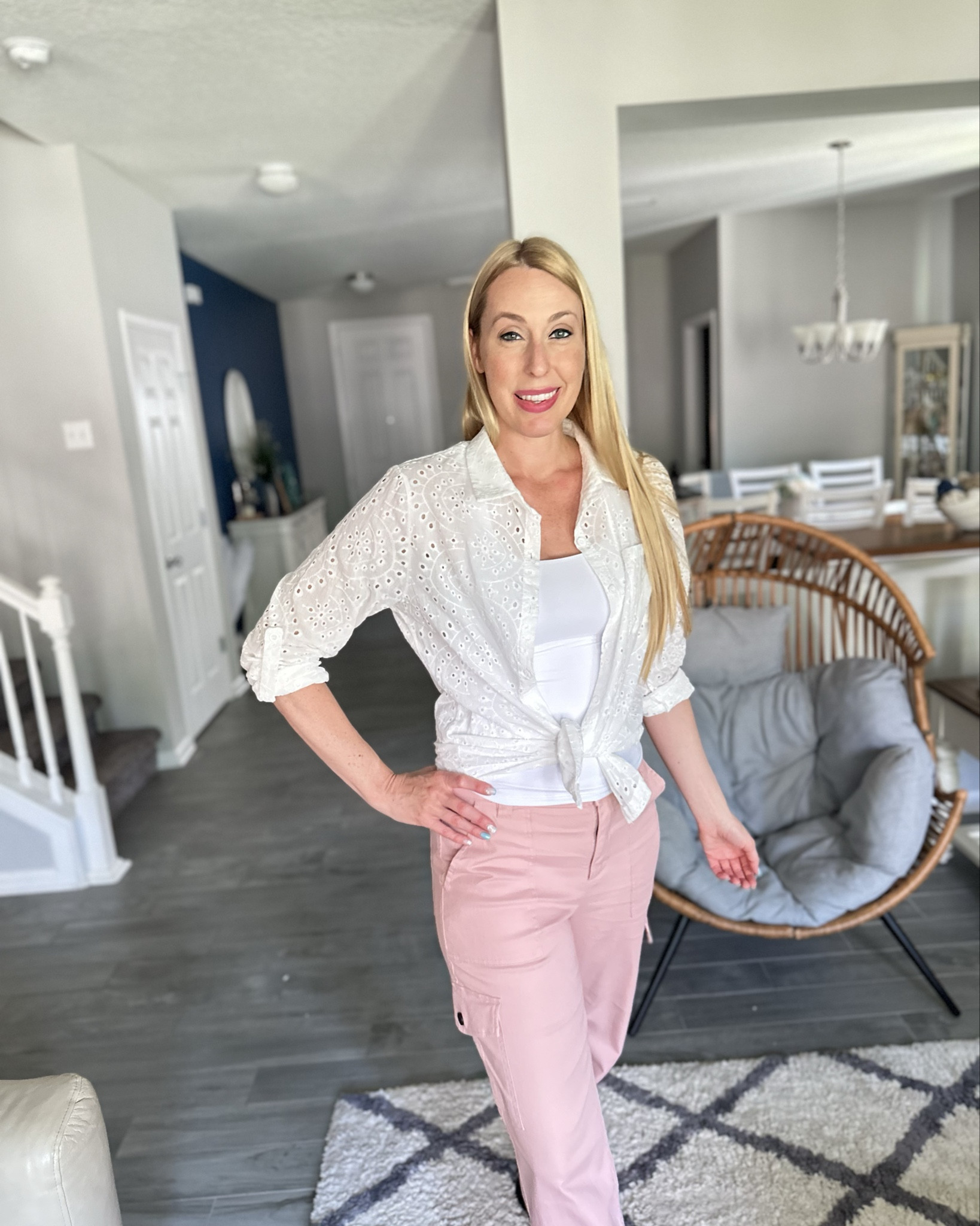 So many fun ways to wear this eyelet blouse for summer 
💞 the perfect choice to keep cool
💞 wearing size small, loose fit 

#LTKFindsUnder50 #LTKStyleTip #LTKWorkwear