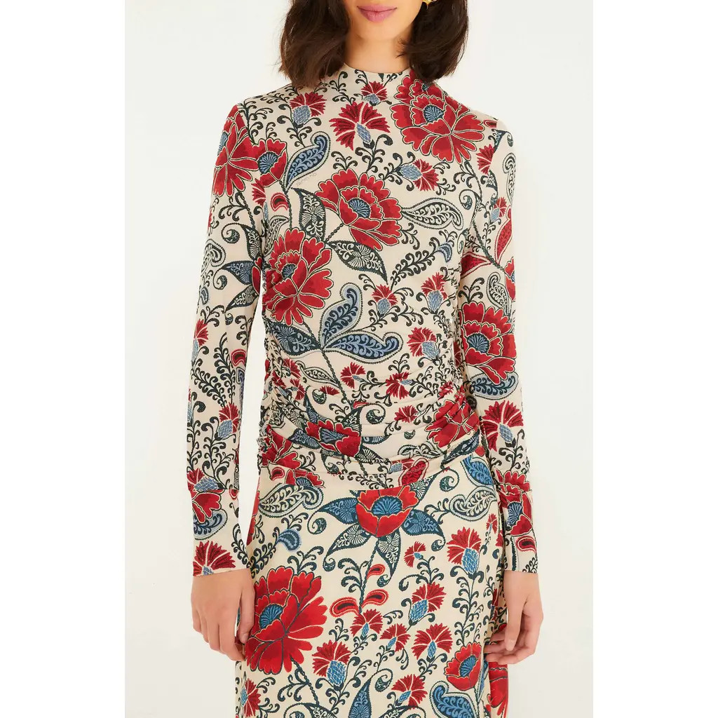 FARM Rio Francesca Sand Jersey Top at Nordstrom, Size Large | Nordstrom