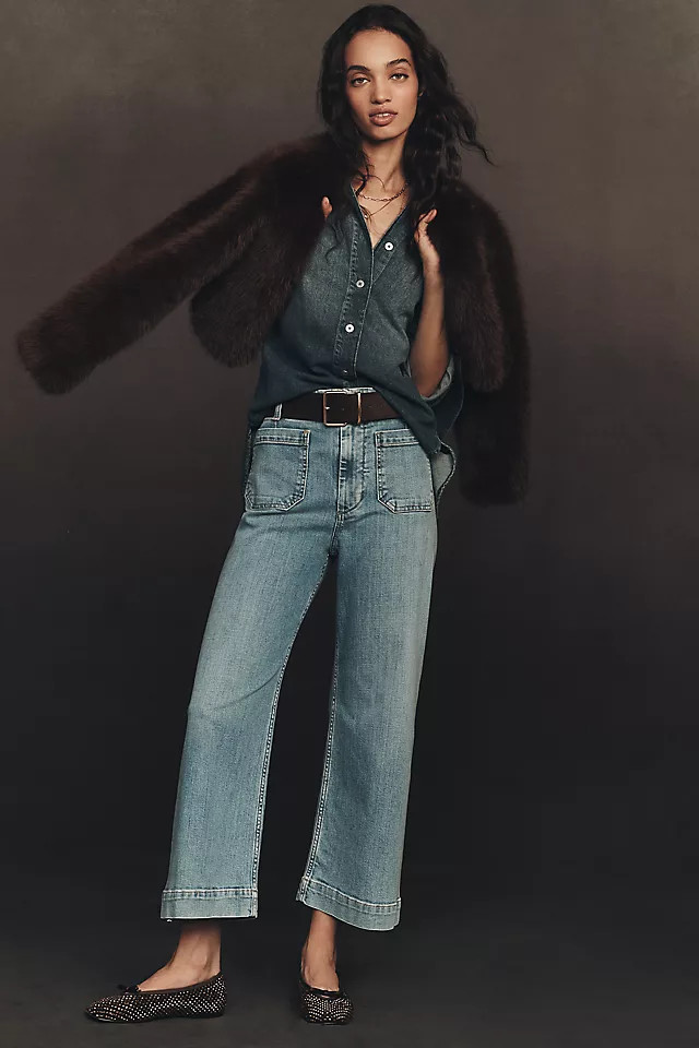Colette High-Rise Wide-Leg Cropped Jeans | Anthropologie (US)