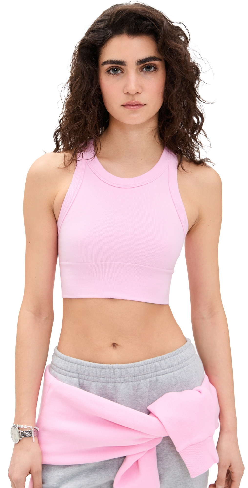 Alo Yoga Seamless Delight High Neck Bra Sweet Pink XS | Shopbop