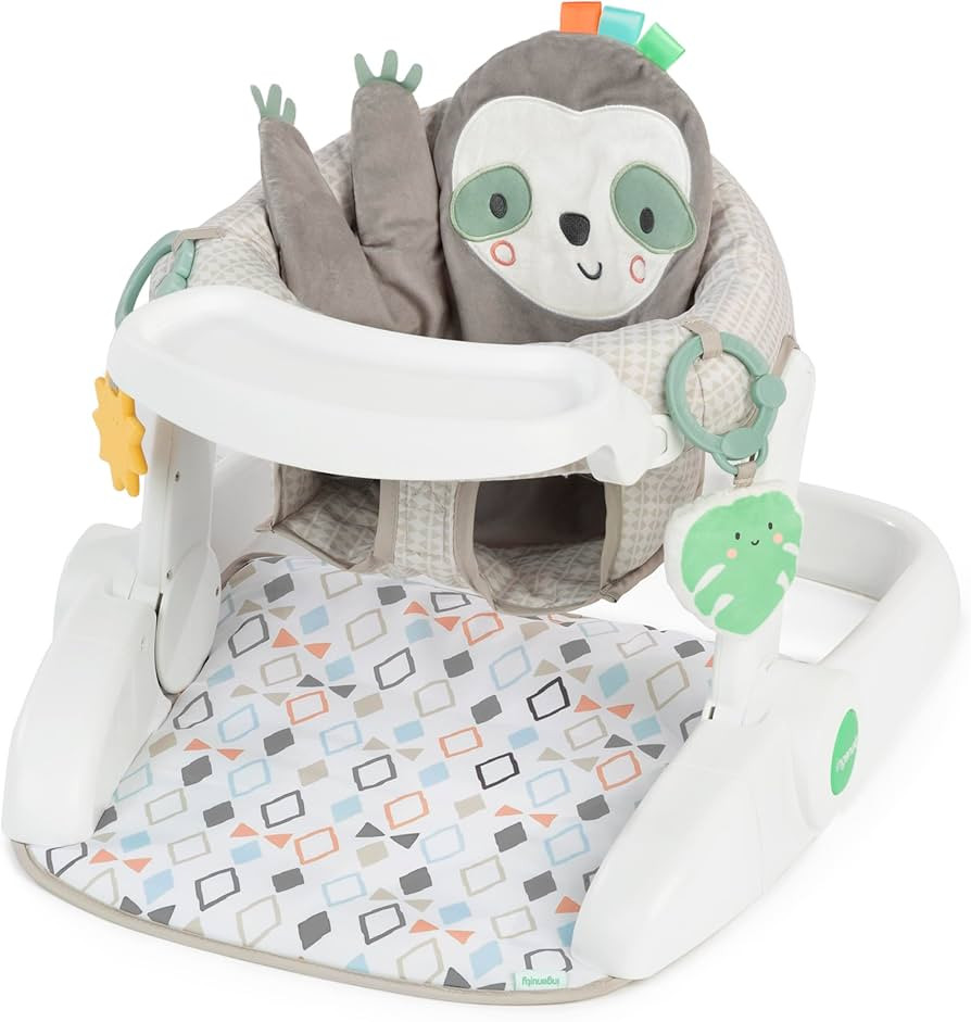 Ingenuity Prop Spot Learn-to-Sit Floor Seat for Baby, Removable Tray, 2 Linkable Toys, Tummy Time... | Amazon (US)