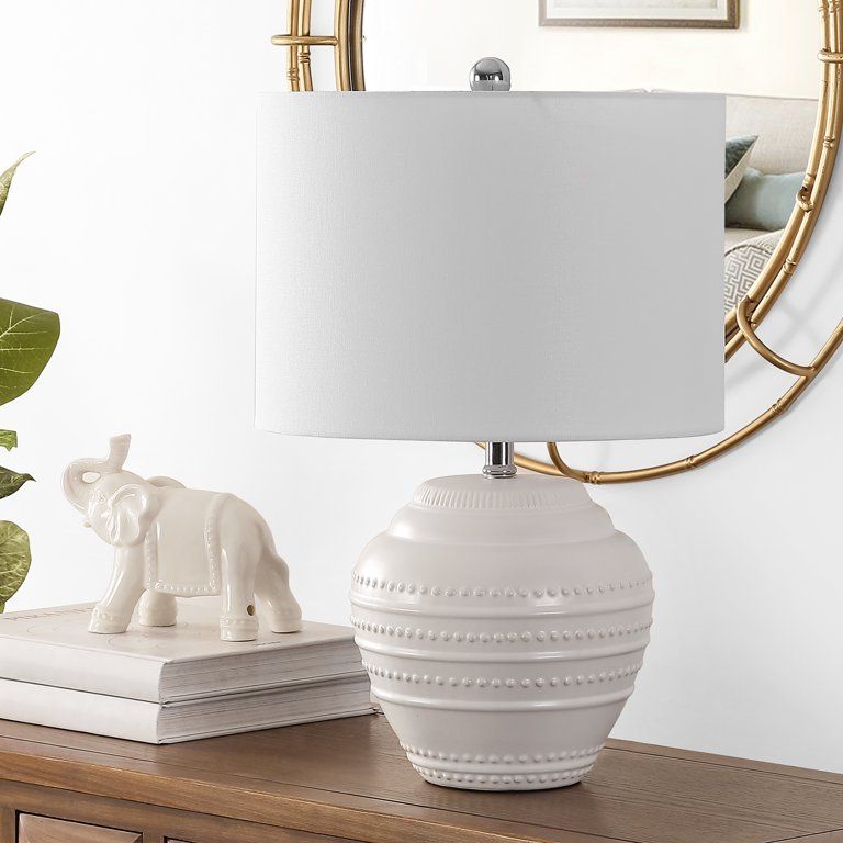 Safavieh Lenon 22 in. Textured Ceramic Table Lamp, White | Walmart (US)