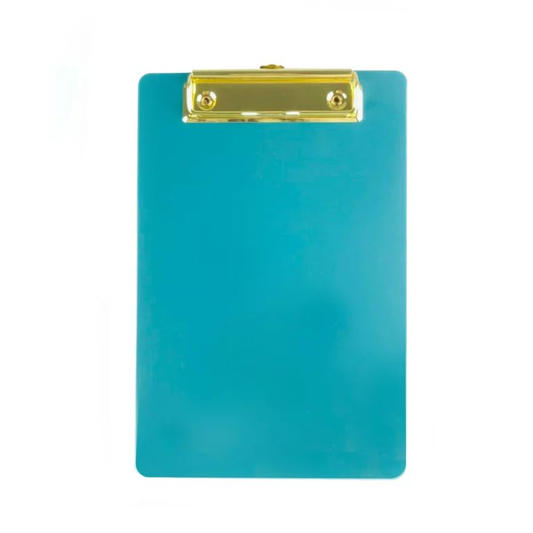 Pen + Gear Memo Size Plastic Clipboard, Teal with Gold Clip | Walmart (US)