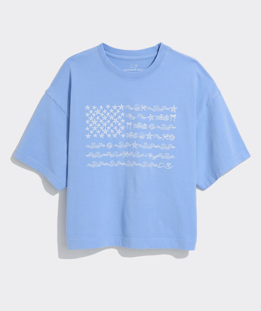 Women's Beach Icon US Flag Boxy Tee | vineyard vines
