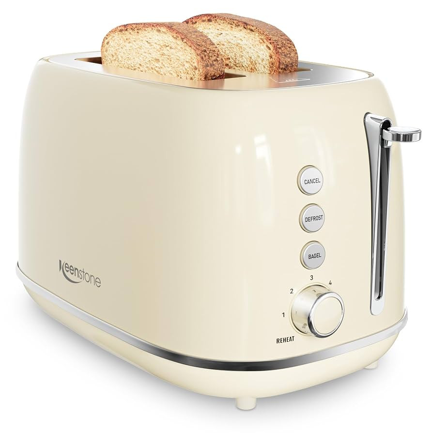 Toasters 2 Slice Retro Stainless Steel Toasters with Bagel, Cancel, Defrost Function and 6 Bread ... | Amazon (US)