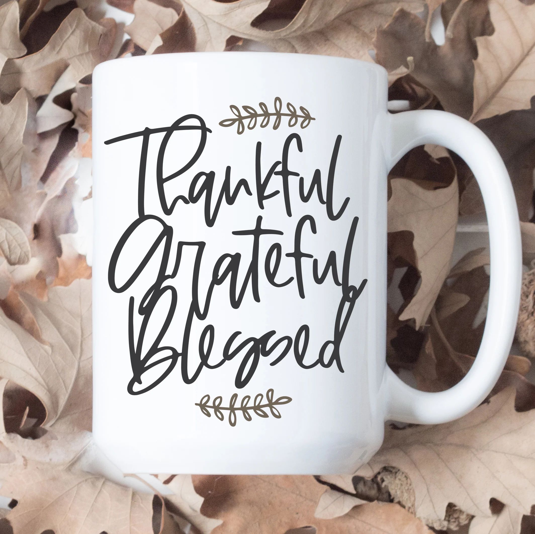 Thankful Grateful Blessed Mug | Sweet Mint Handmade Goods