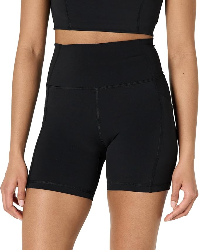 Amazon Essentials Women's Active FormFlex Buttery Soft High Waist 5" Biker Shorts with Pockets | Amazon (US)