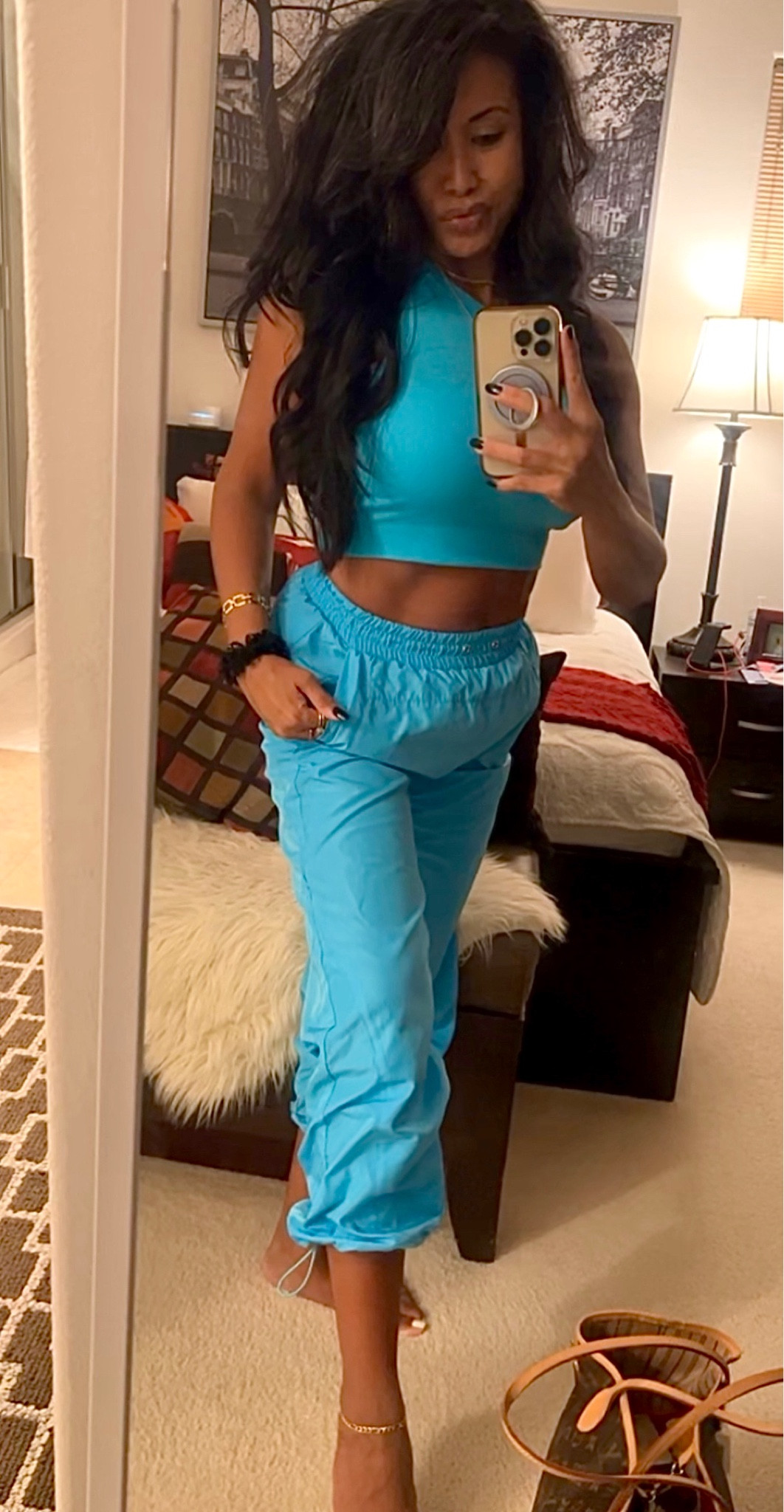 I’m wearing both the top and bottoms in size Med. The top has a bit of stretch and a Small may fit better. But I decided to keep the larger size for versatility. In this pic, I folded it under to make it into a crop top. 

I am 5’3 and 128 lbs  

#LTKstyletip #LTKfindsunder50 #LTKU