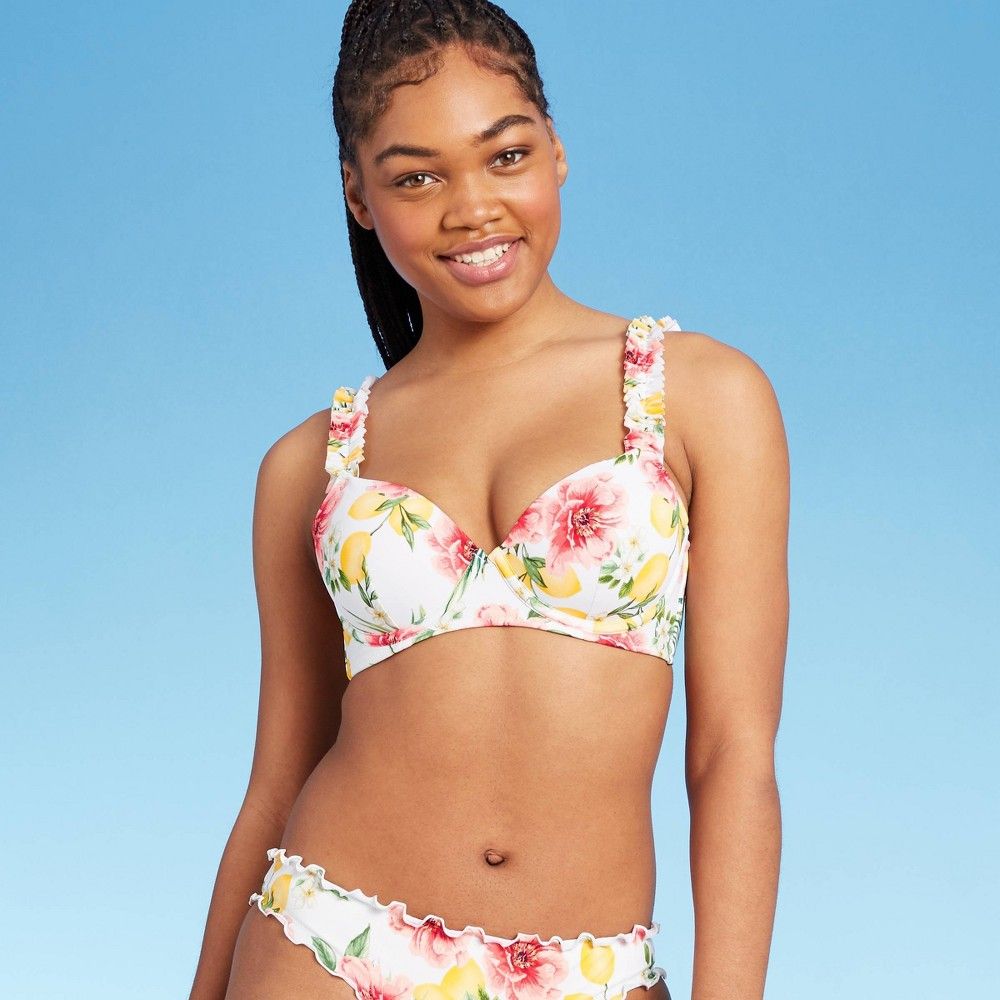 Women's Lightly Lined Ruffle Strap Bikini Top - Shade & Shore™ | Target
