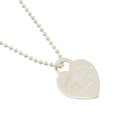 Pre-Owned Tiffany & Co. Return to Necklace Heart Tag Ball Chain Silver 925 Made in USA M10113 Approx. 22.5g TIFFANY Women s (Fair) | Walmart (US)