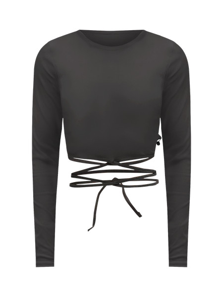 Logo Charm Ribbed Waist-Tie Long-Sleeve Shirt | Lululemon (US)