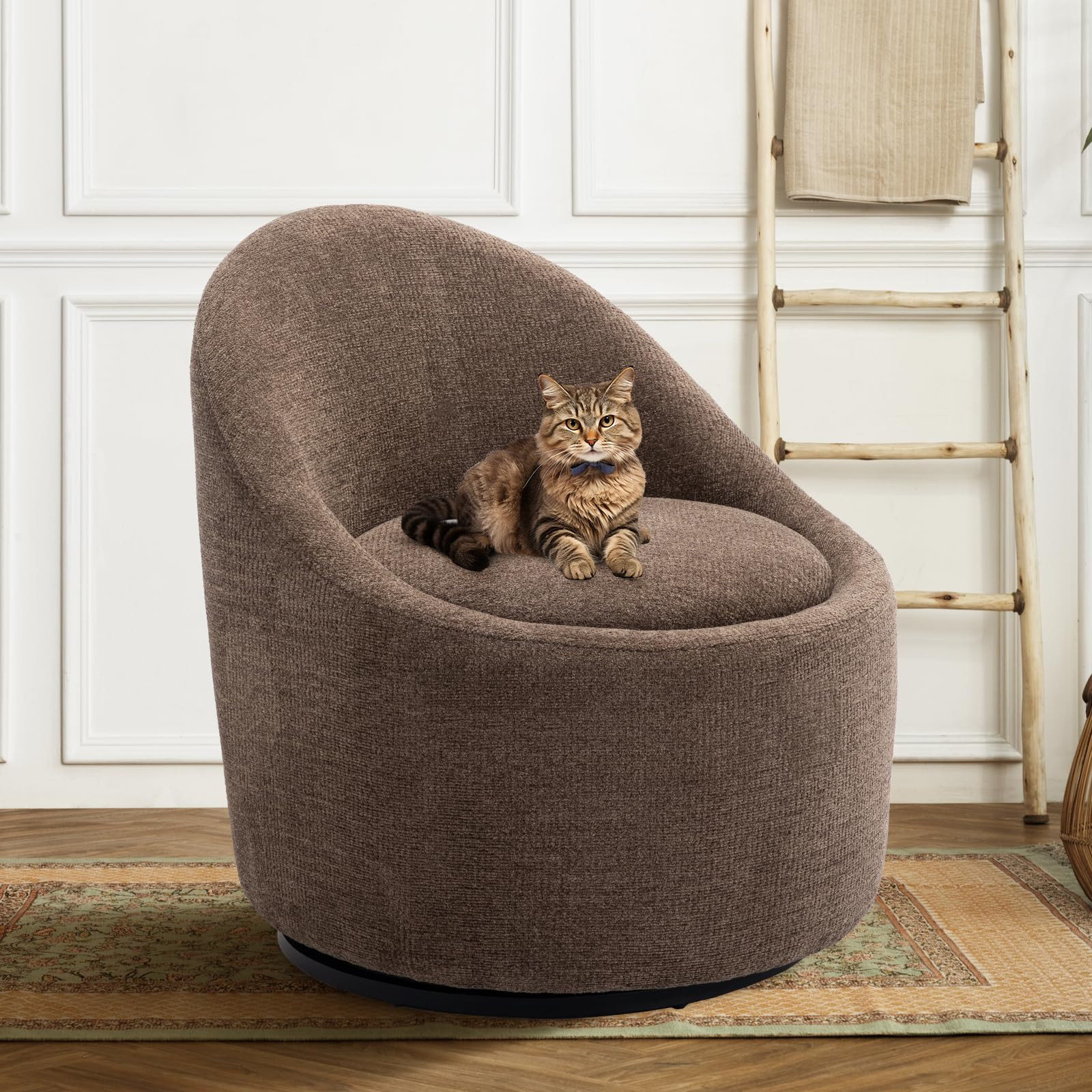 Swivel Accent Chair Barrel Chair, 360° Swivel Chair with Hidden Storage, Modern Small Round Swiv... | Amazon (US)