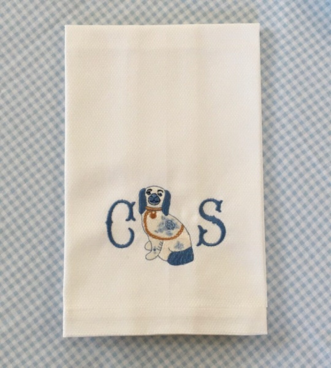 Staffordshire Dog Guest Towel Chinoiserie - Etsy | Etsy (US)