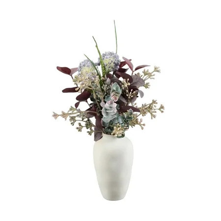 Home Decor Collection Multicolor Faux Floral Arrangement in Ceramic Vase, 13.8 in H x 8 in W x 8 in D | Walmart (US)
