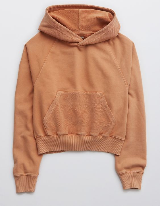 Aerie Luxe Inside Out Cropped Hoodie | American Eagle Outfitters (US & CA)