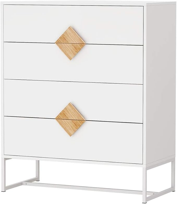 4 Drawer Dresser, Modern Chest of Drawer, White Dresser Chest for Bedroom, Living Room, Laundry R... | Amazon (US)