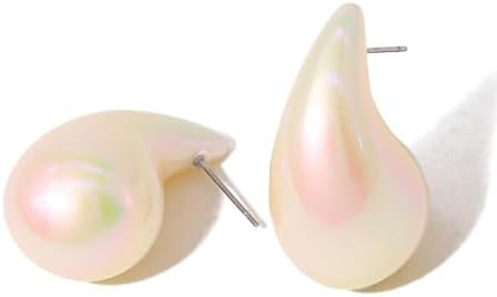 Trendy Acrylic Pearl Teardrop Chunky Earrings for Women Vintage Irregular Droplet Shaped Earring ... | Amazon (US)