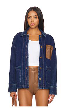 Central Park West The Denim Shacket in Dark Denim from Revolve.com | Revolve Clothing (Global)