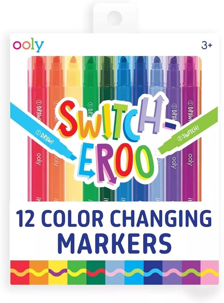 Ooly 12 Pack Color Changing Markers, Vibrant Colors - Cool Art Supplies for Kids | Amazon (US)