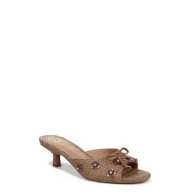 Sam & Libby Women's Ollie Fleur Kitten Heel Sandals, Brown, 9M | Belk