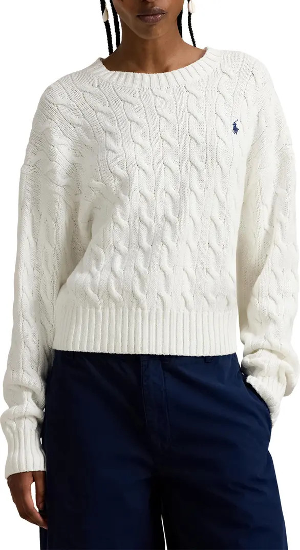 Cable Knit Crewneck Sweater | Nordstrom