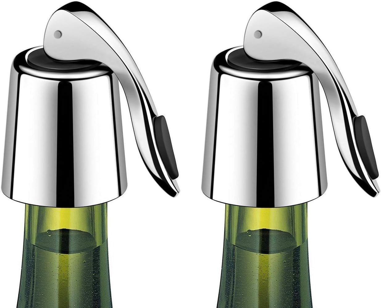 ERHIRY Wine Bottle Stopper Stainless Steel, Wine Bottle Plug with Silicone, Expanding Beverage Bo... | Amazon (US)