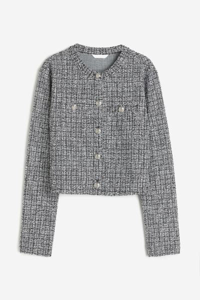 Textured Cardigan - Black/white - Ladies | H&M US | H&M (US + CA)