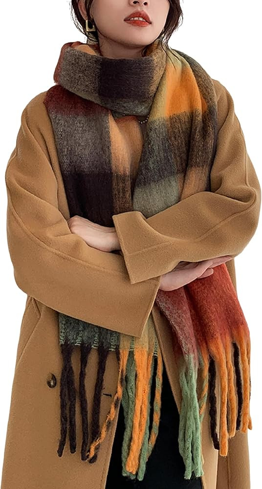 Wander Agio Winter Women Warm Scarf Long Shawl Large Scarves Cold Weather Thick Blanket Scarfs Co... | Amazon (US)