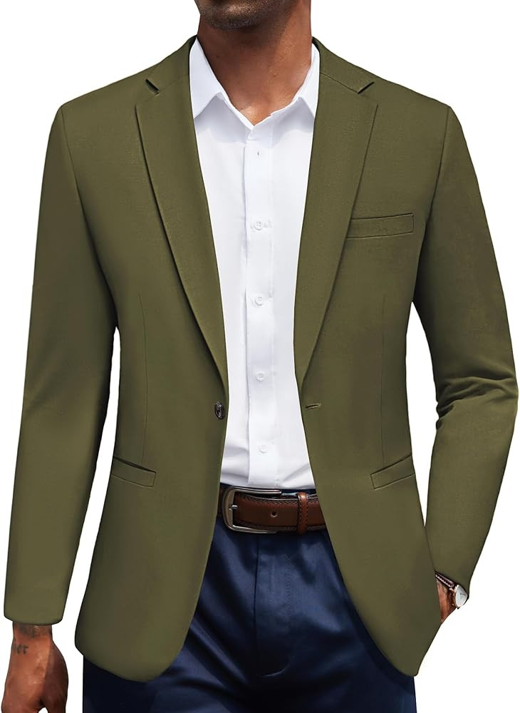 COOFANDY Men's Casual Blazer Jacket One Button Suit Jackets Lightweight Knit Sport Coat | Amazon (US)