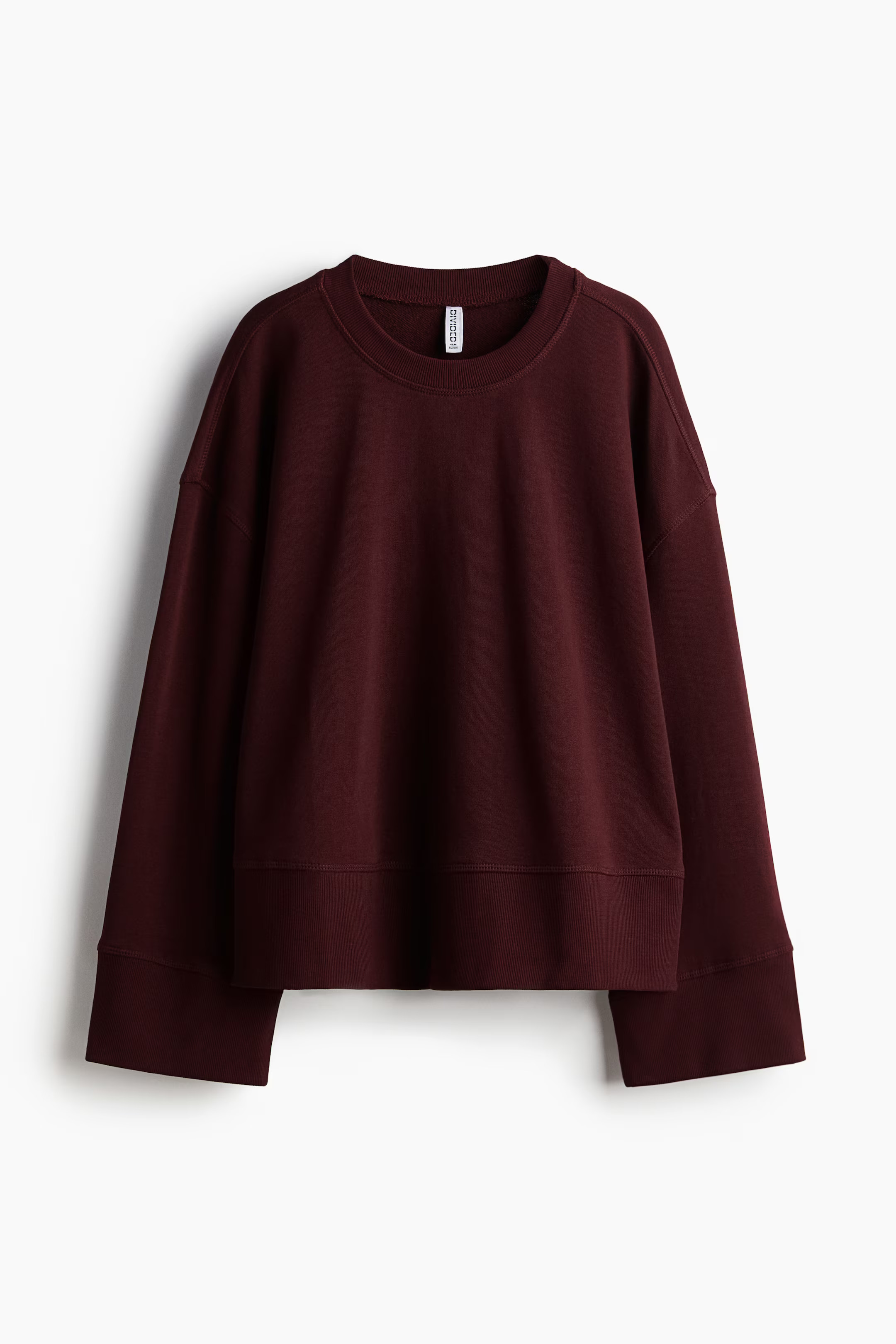Oversized Sweatshirt - Crew-neck - Long sleeve - Dark red - Ladies | H&M US | H&M (US + CA)