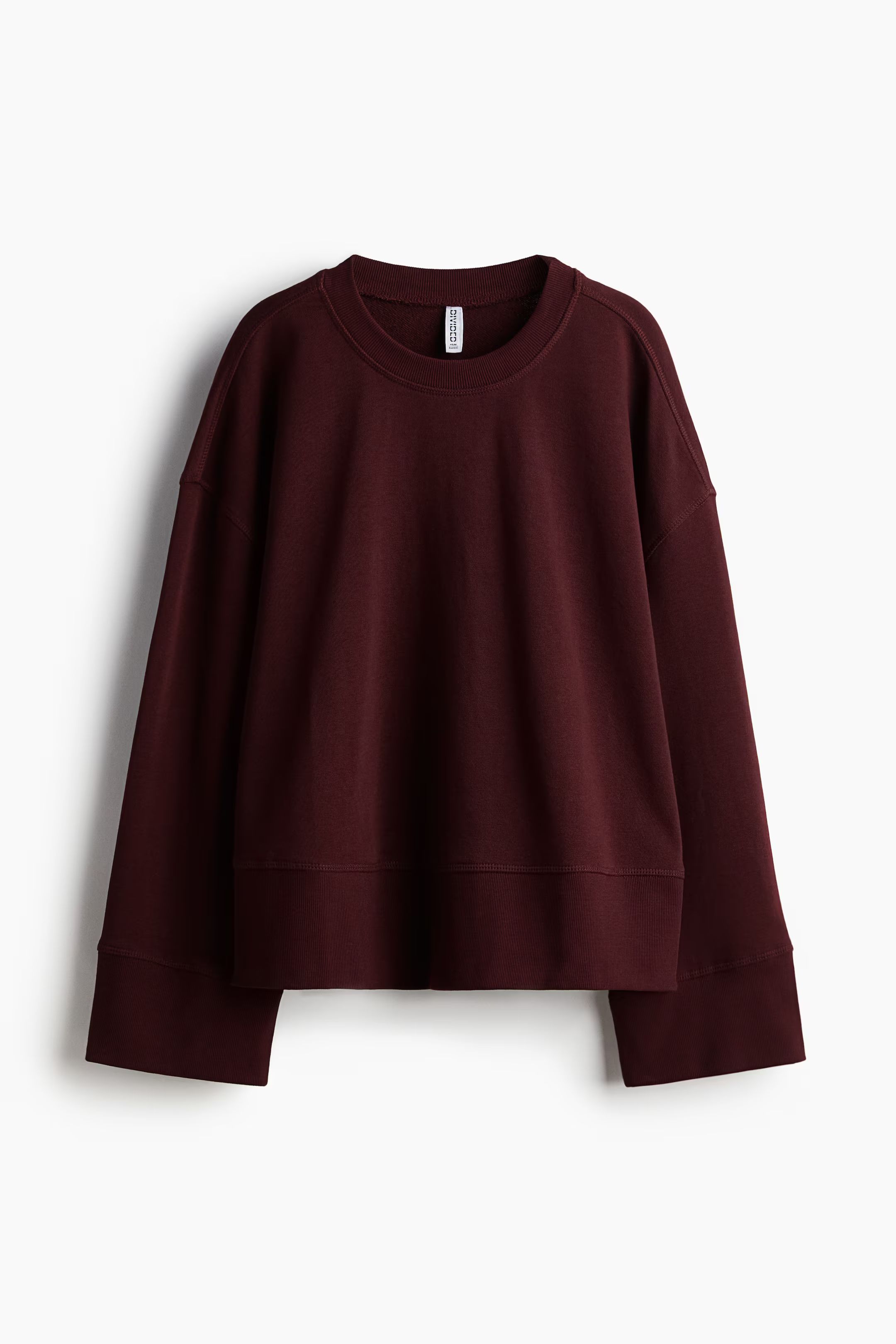 Oversized Sweatshirt - Crew-neck - Long sleeve - Dark red - Ladies | H&M US | H&M (US + CA)