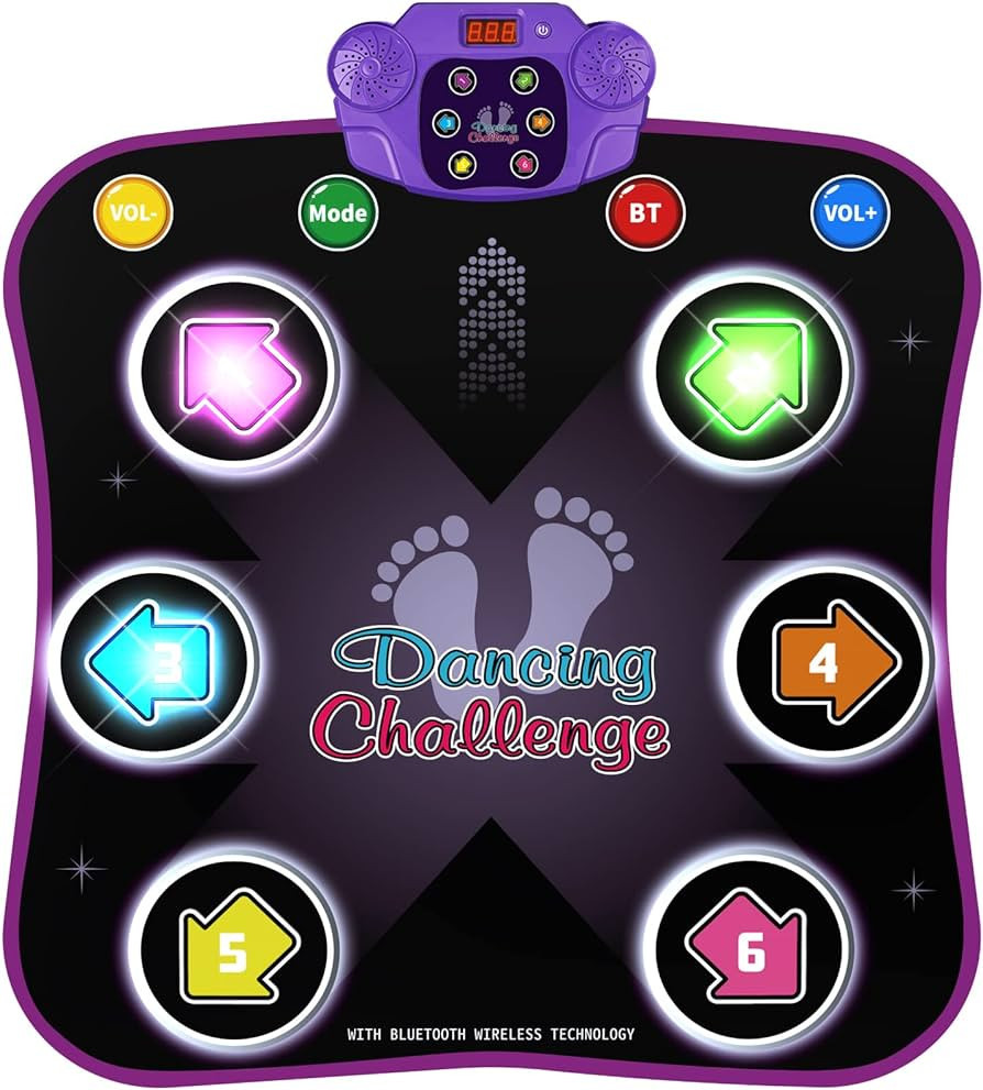 Flooyes Dance Mat Toys for 3-12 Year Old Kids, Electronic Dance Pad with Light-up 6-Button Wirele... | Amazon (US)