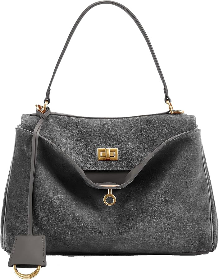 Genuine Leather Purse for Women: Suede Leather Tote Bag - Fashion Ladies Shoulder Handbag for Tra... | Amazon (US)