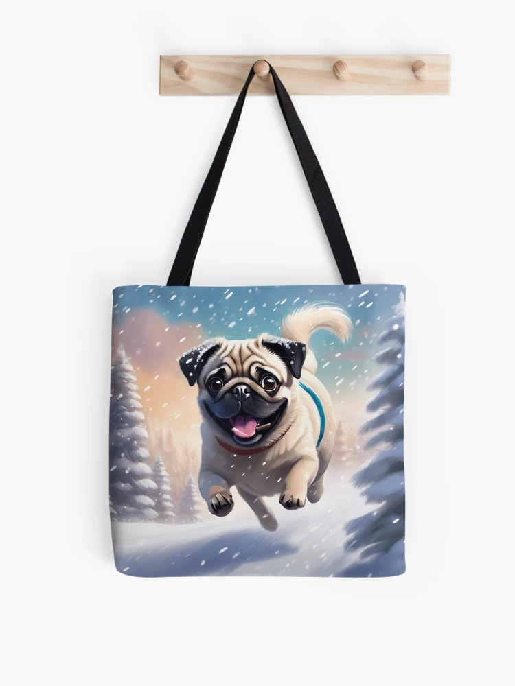 Snow Fawn Pug Tote Bag | Redbubble (US)