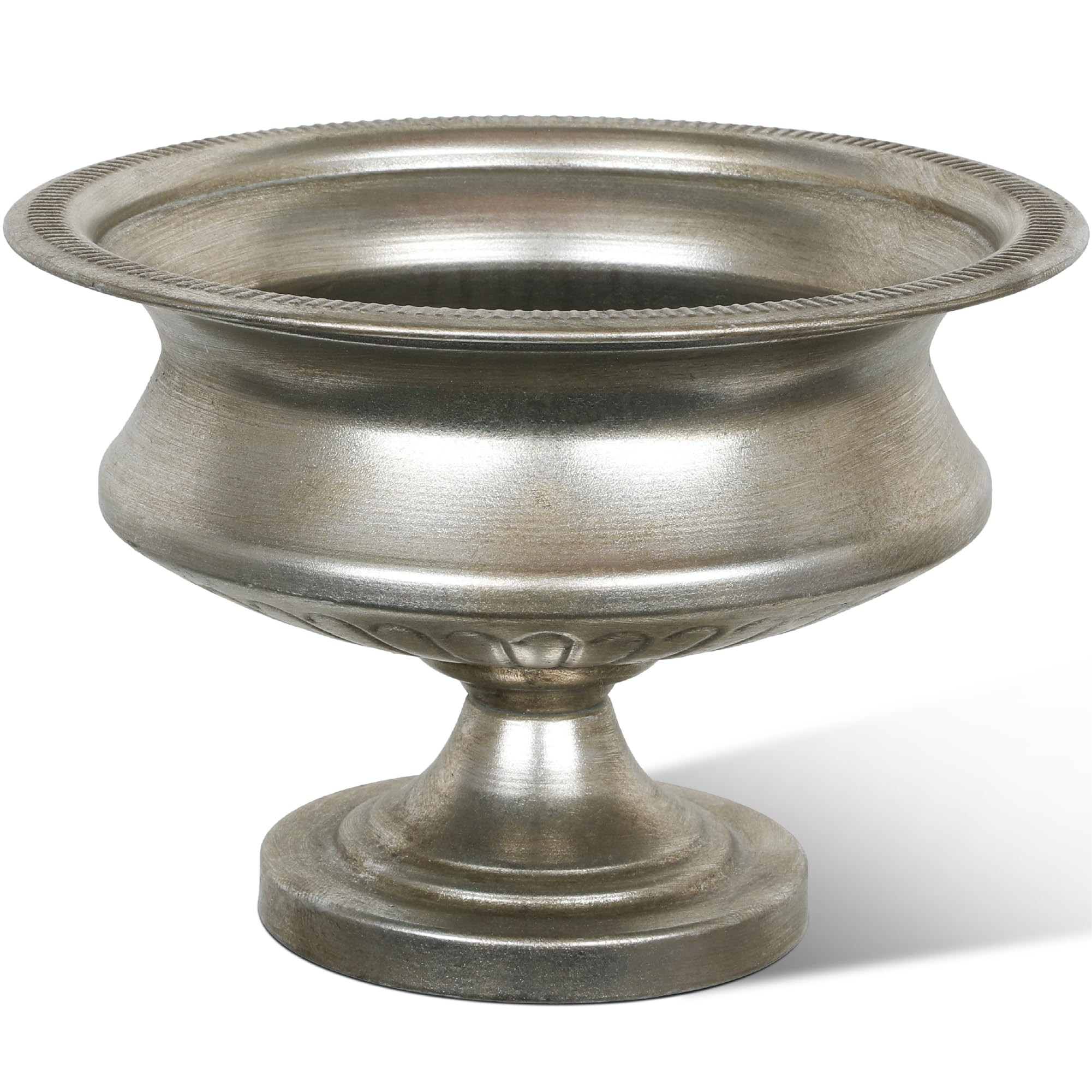 Worth 8" H. Silver Color Urn Vase for Centerpieces, 11.8" Dia. Metal Trumpet Small Flower Pots fo... | Amazon (US)