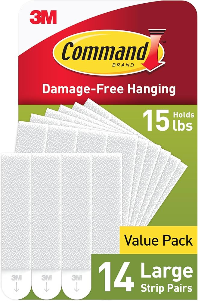 Command 15 lb Large Picture Hanging Strips 14 Pairs (28 Strips), Damage-Free Hanging Picture Hang... | Amazon (US)