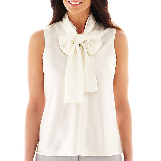 Black Label by Evan-Picone Sleeveless Bow Blouse | JCPenney